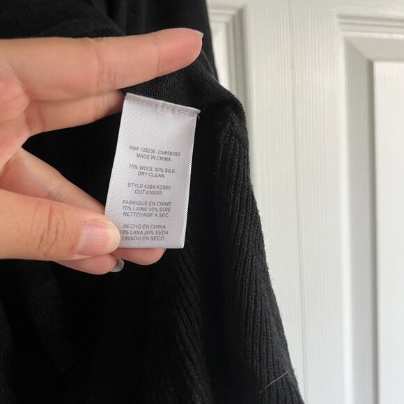 Joie Iona Black Wool Silk Blend Knit Ruffle Hem Sweater Women's Size Large L - Picture 7 of 10